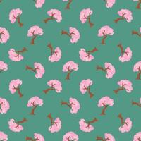 Seamless pattern for the Hanami holiday. Blooming sakura. Endless textures for your design vector