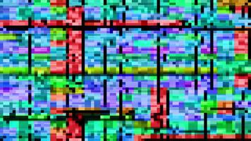A colorful pixel art pattern with squares and rectangles video