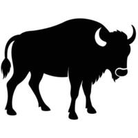 Buffalo Silhouette Art Icon with Bold Design vector