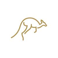 Minimalist Kangaroo Logo. Simple and Elegant Jumping Kangaroo Design vector