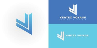 The dynamic logo design features the initials VV creatively integrated into a stylized downward arrow, creating a unique symbol that evokes a sense of direction, precision, and efficient navigation. vector