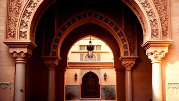 Intricate Archway and Courtyard Architecture in Warm Hues video