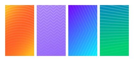 Set of modern gradient with lines. Header banner. Bright geometric abstract presentation backdrops. illustration vector