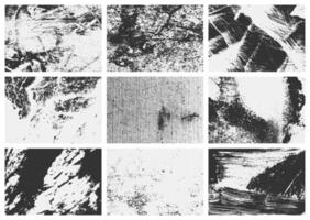 Overlay texture collection with grunge details, distressed grain, and rough scratches. A high-quality set designed for artistic projects. vector