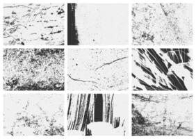 High quality overlay texture set featuring grunge effects, distressed grain, and scratches. A collection designed for authentic vintage aesthetics. vector