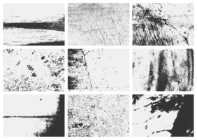 A high quality set of overlay textures featuring grunge effects, distressed grain, and scratches. This collection is perfect for vintage and rugged designs. vector