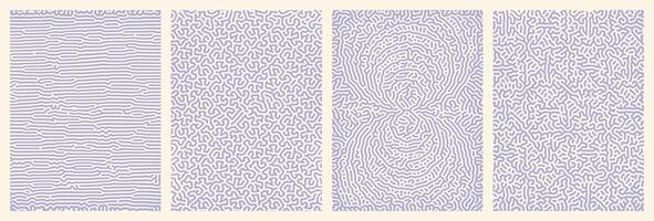 set of purple organic turing abstract lines pattern background. pack collection design vector