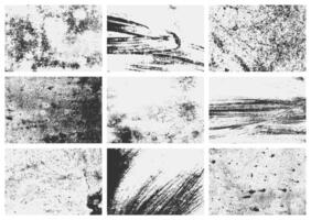 Overlay texture collection with grunge details, distressed grain, and scratches. A perfect set for artists seeking an authentic vintage look vector