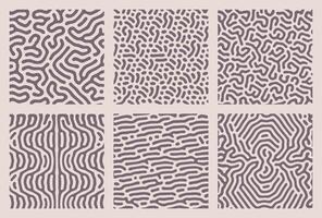 set of brown organic turing abstract lines pattern background. pack collection design vector
