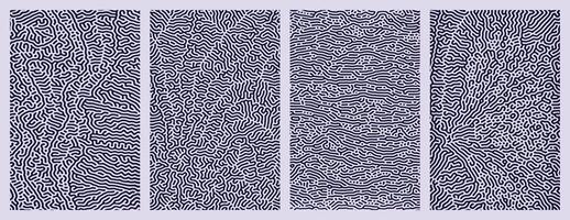 set of purple organic turing abstract lines pattern background. pack collection vector