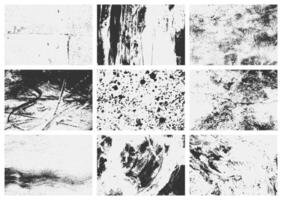 Distressed grunge overlay texture set with scratches, dirty grain, and damage. A collection of high-quality textures for unique artistic effects. vector