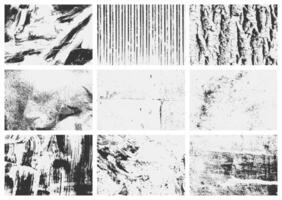 A Collection of distressed grunge overlay textures set with scratches, rough grain, and vintage wear. Perfect for artistic and digital projects. vector