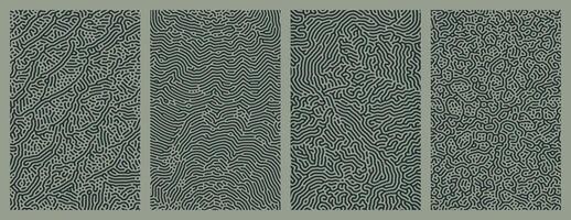 set green organic turing abstract lines pattern background. pack collection design vector