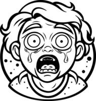 A glyph sticker of a weeping character vector