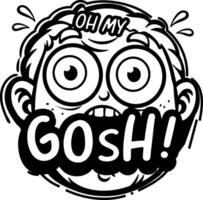 A glyph sticker of surprised boy vector