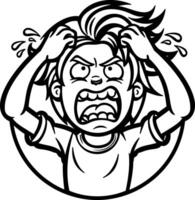 A glyph sticker of an exasperated character vector