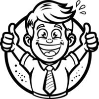 A glyph sticker of a character doing thumbs up vector