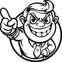A glyph sticker of a pointing person vector
