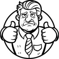 A glyph striker of a character with unenthusiastic expression vector