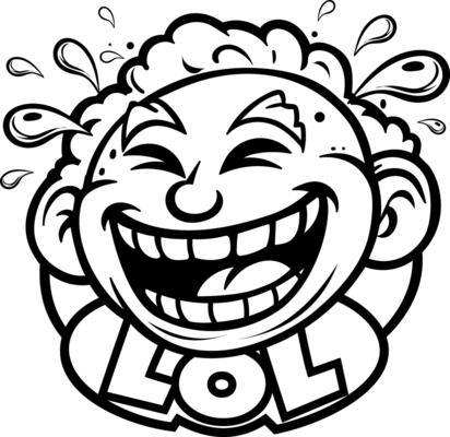 A glyph sticker of lol reaction