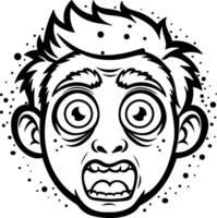 A glyph sticker of a character with surprising face vector