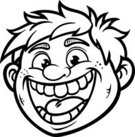Giggling face sticker in glyph style vector