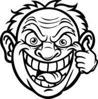 A glyph sticker of a teasing character vector