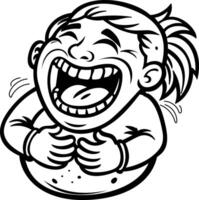 Extremely funny laughing sticker in glyph style vector