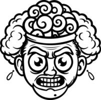 A glyph sticker of an intense character vector