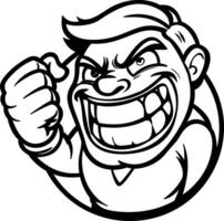 A glyph style sticker of a character with smirk vector