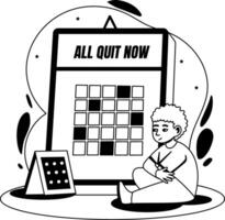 Quit game glyph illustration of a sad boy vector
