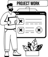 Project failure illustration of a character in glyph style vector