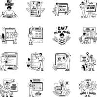 Bundle of Glyph Style Errors And Emptiness Illustrations vector