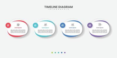 journey Business infographic template with 4 options, steps, process chart. Can be used for workflow layout, diagram, annual report, web design vector