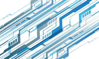 Abstract blue grey circuit lines technology connected electronics elements computer design modern futuristic on white background vector