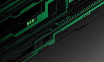 Abstract green circuit lines technology connected electronics elements computer design modern futuristic on grey background vector