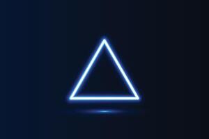 Neon Glow blue light light geometric shape triangle and shadow vector