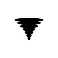 A black and white icon of a tornado vector