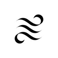 A black and white logo with a wave vector