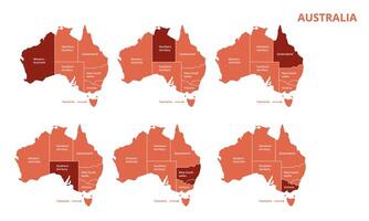 Australia states map on white background vector