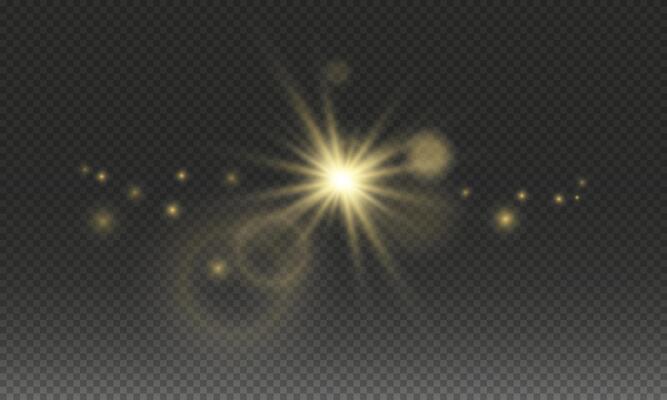Bright light effect with star and highlights