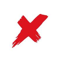 Handwritten Cross Sign. Red Symbol of Error or False Mark. illustration on white vector