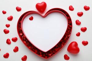 Romantic Image with Decorations and Empty Canvas photo