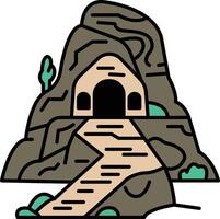 cave with a path leading to it vector