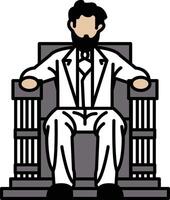 A man in a suit is sitting in a chair vector