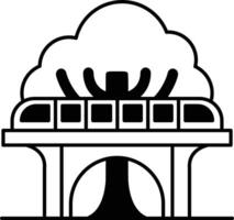 train is crossing a bridge over a tree vector