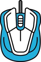 A blue and white mouse with a white handle vector