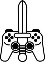 game controller with a sword on top of it vector