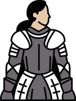 The image is a stylized drawing of a knight or warrior vector