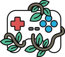 A game controller with a leafy design vector